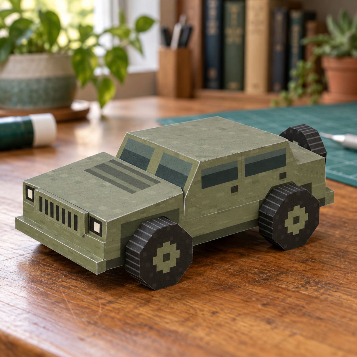 Army Humvee papercraft model, assembled