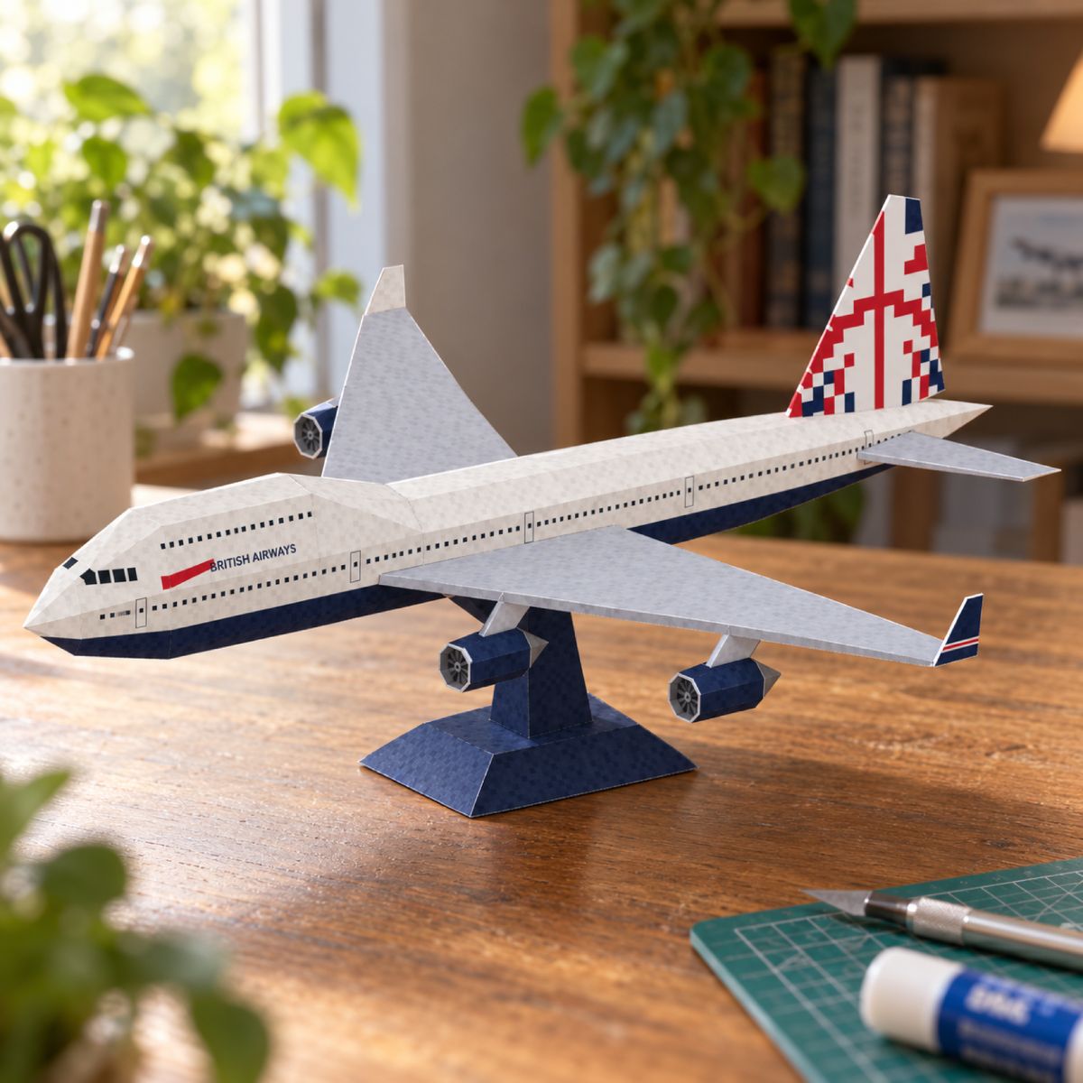 British Airways Boeing 747-400 papercraft model, assembled