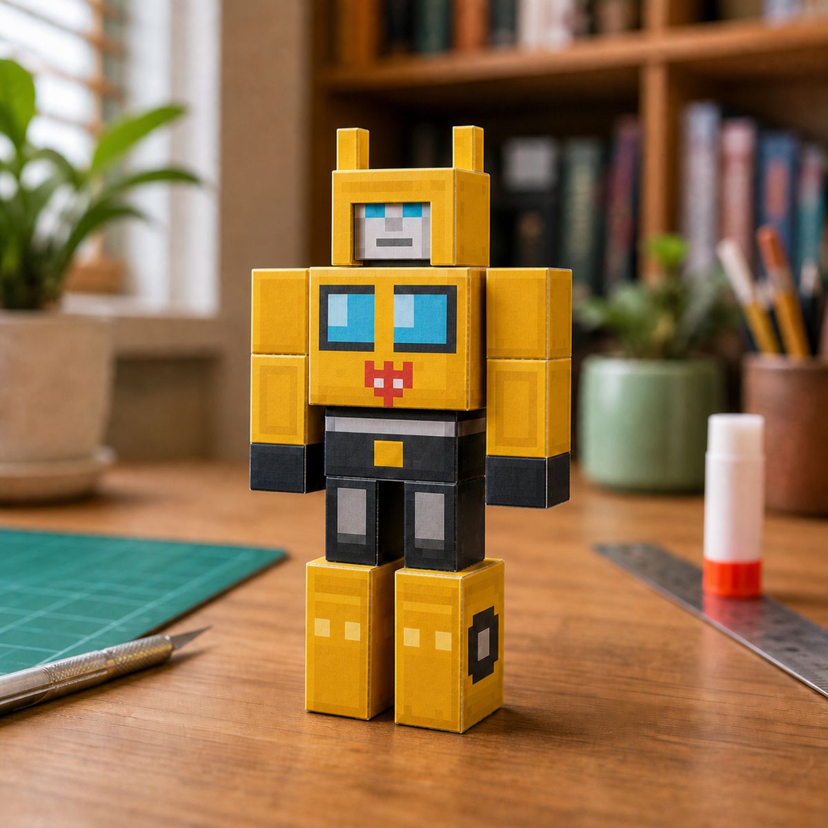 Bumblebee papercraft model, assembled