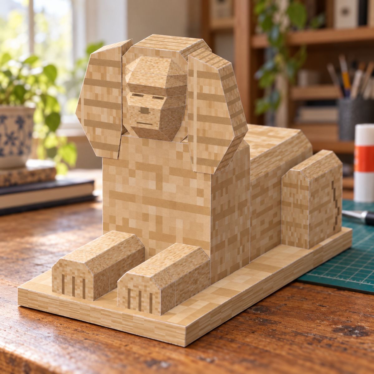 Great Sphinx of Giza papercraft model, assembled