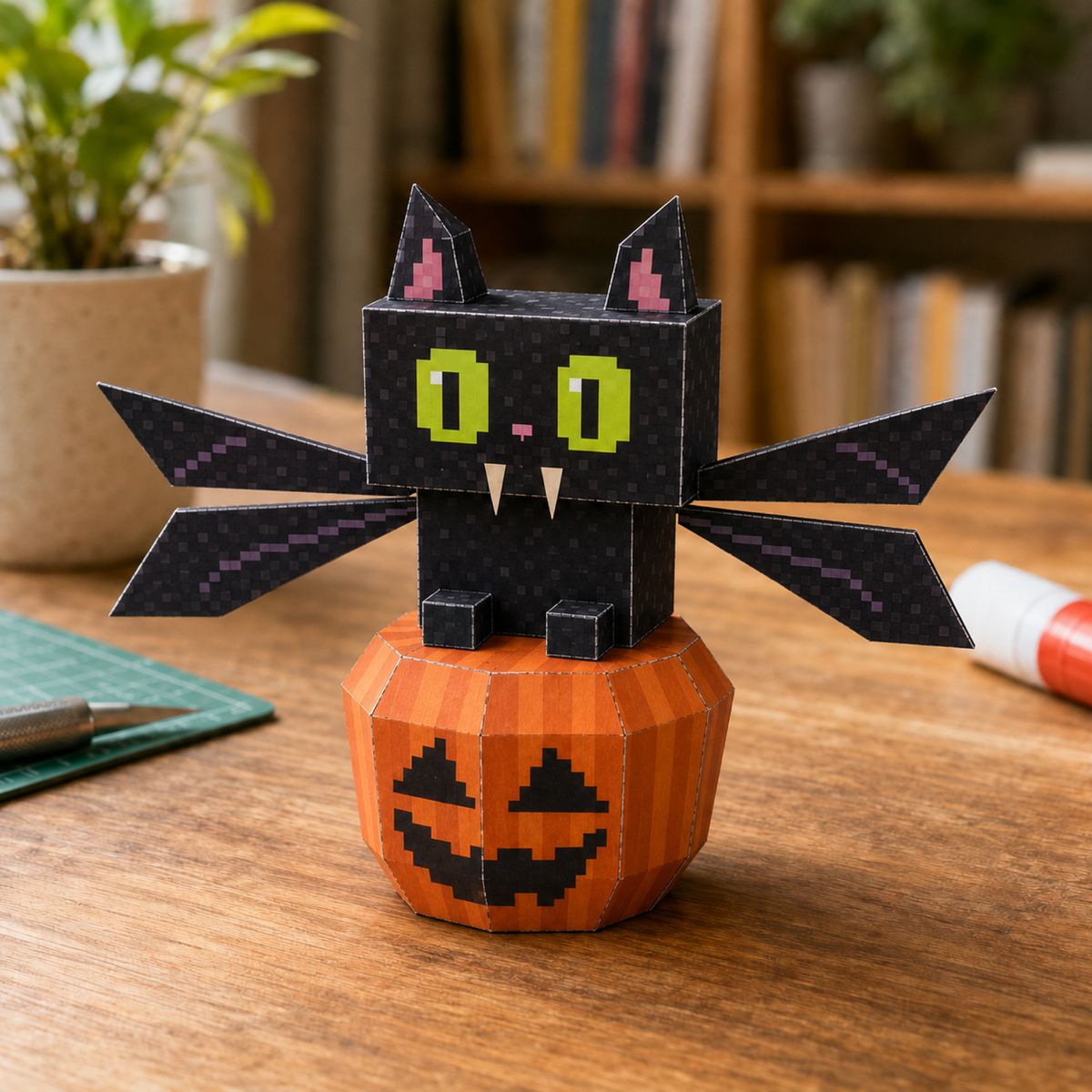 Halloween Vampire Bat papercraft model, assembled