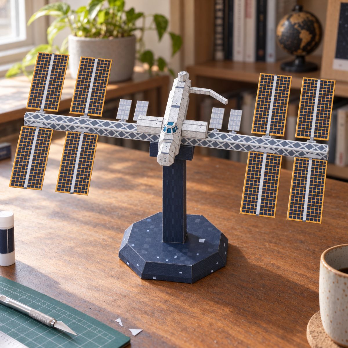 ISS papercraft model, assembled