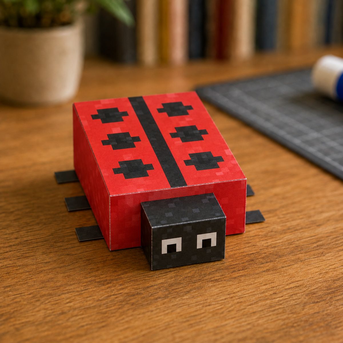 Ladybug papercraft model, assembled