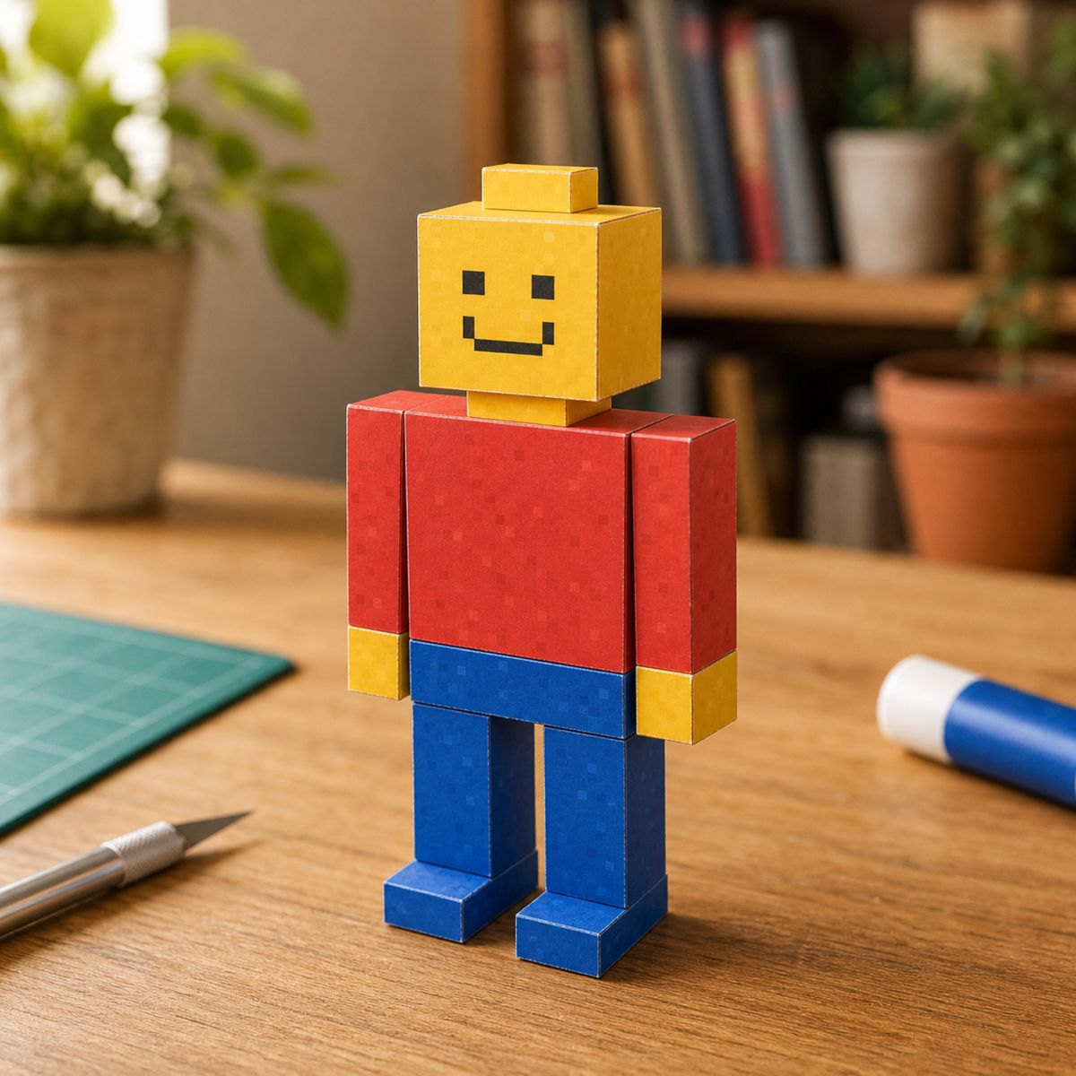 Lego figure papercraft model, assembled