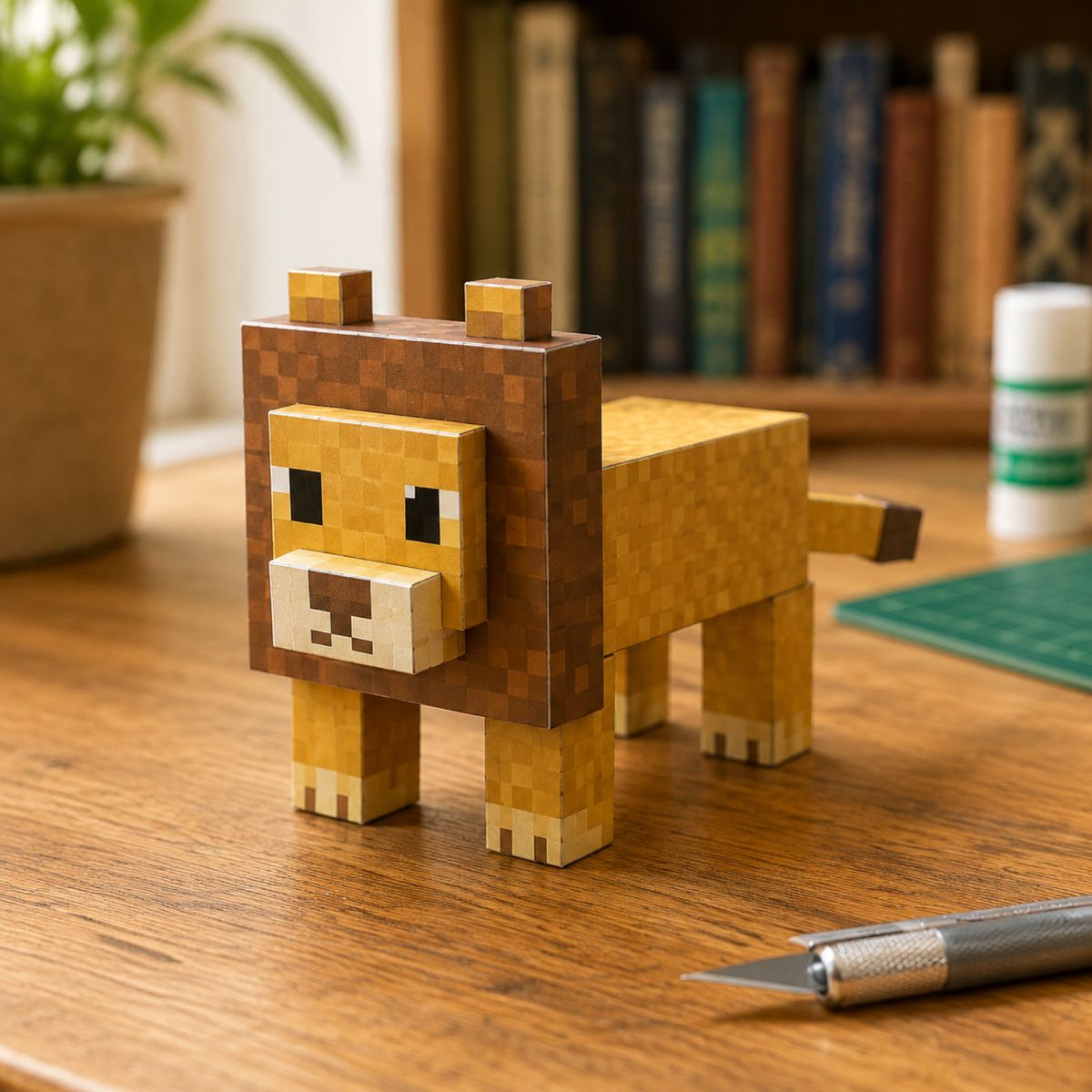 Lion papercraft model, assembled