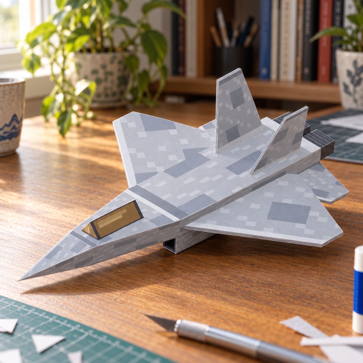 Lockheed Martin F-22 Raptor — Large papercraft model, assembled
