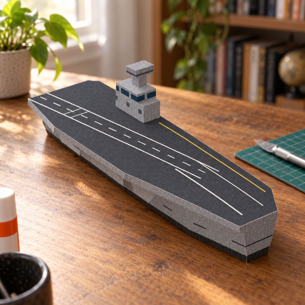 Modern American Aircraft Carrier papercraft model, assembled