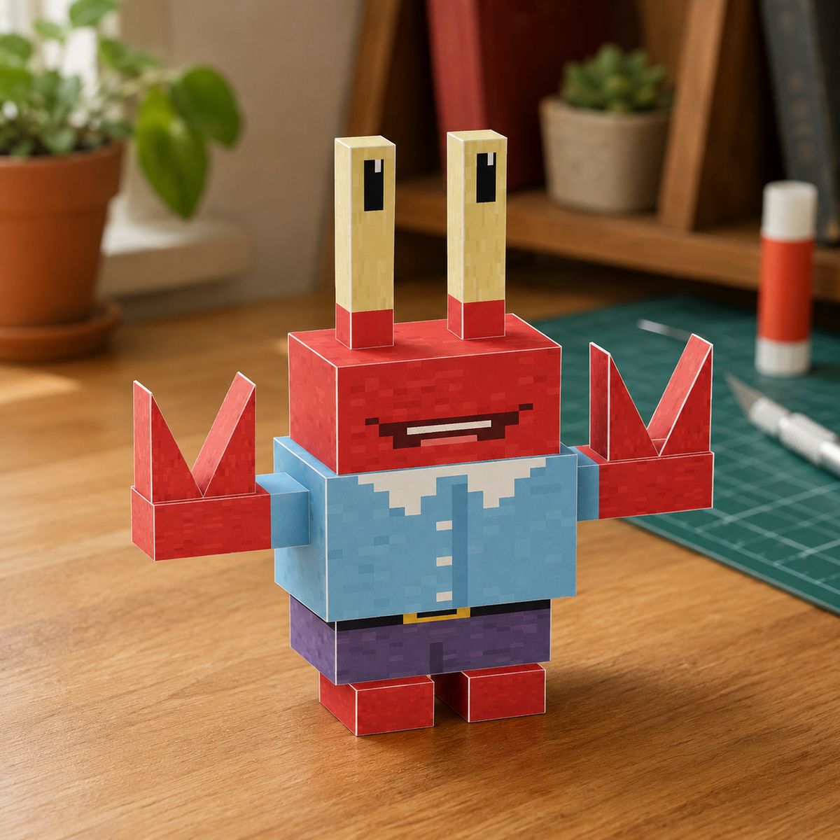 Mr. Krab papercraft model, assembled