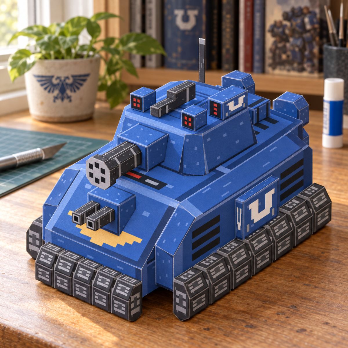 Space Marines Primaris Repulsor papercraft model, assembled