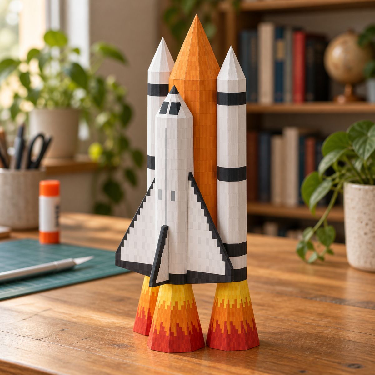Space Shuttle papercraft model, assembled