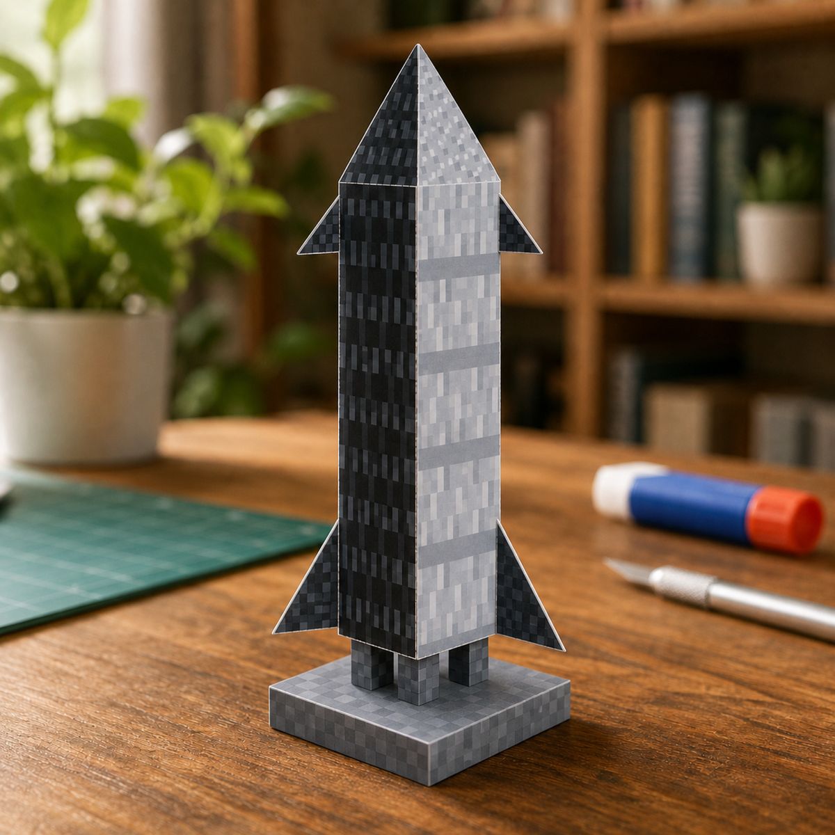 SpaceX Starship papercraft model, assembled