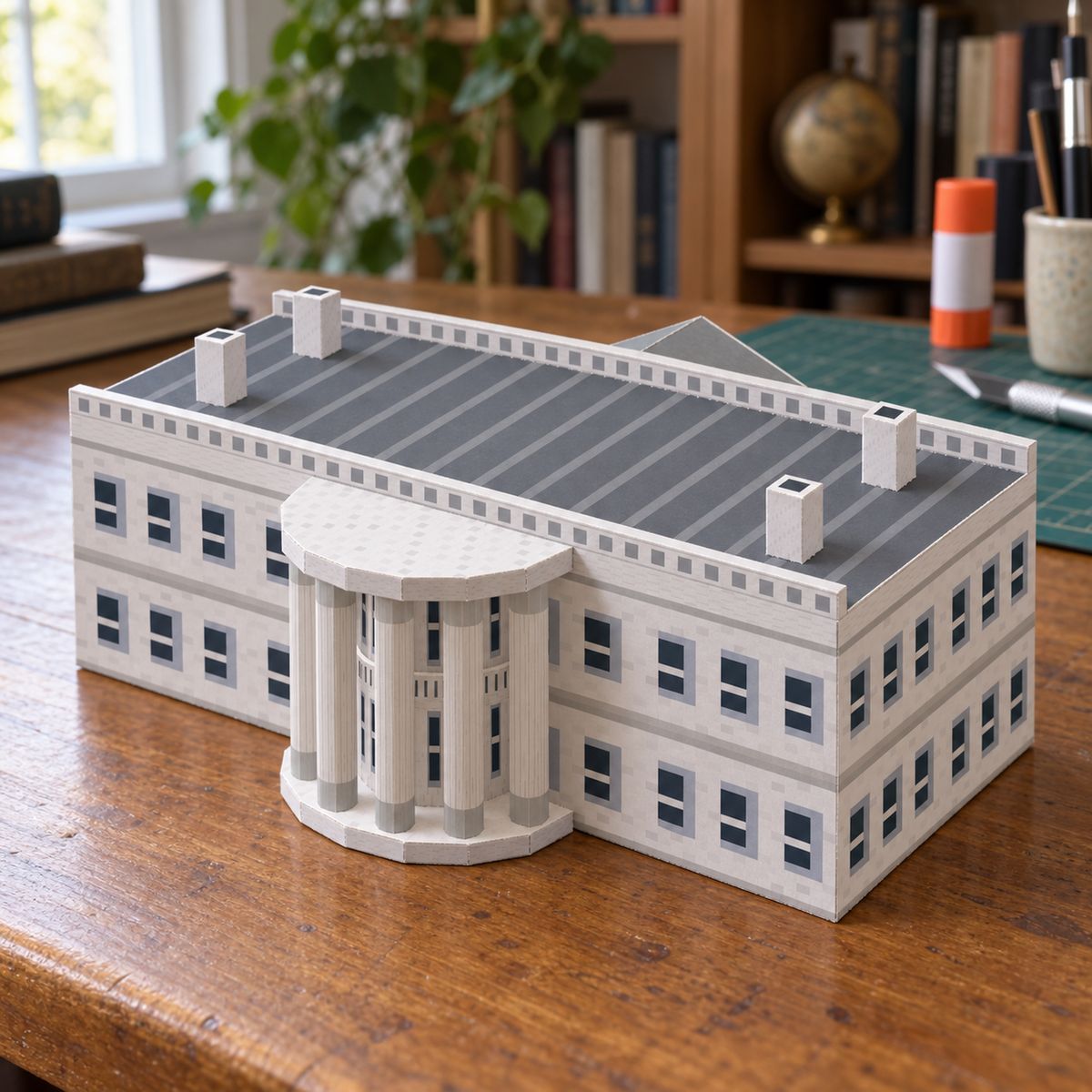 The White House papercraft model, assembled